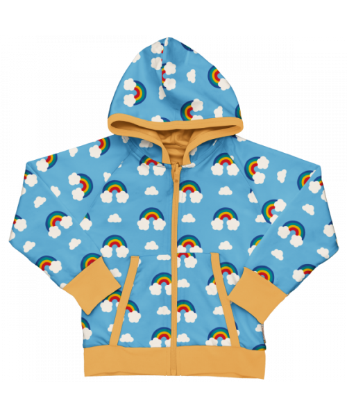 Maxomorra Cardigan Hood Reversible Rainbow