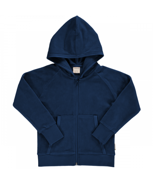 Maxomorra Cardigan Hood Velour - Navy