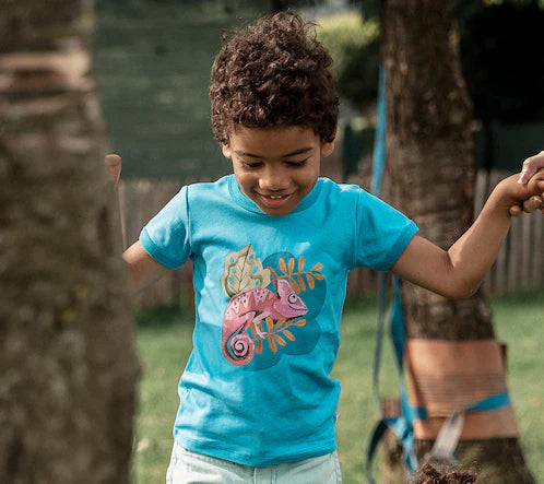 Curious Stories T-Shirt - Chameleon Print