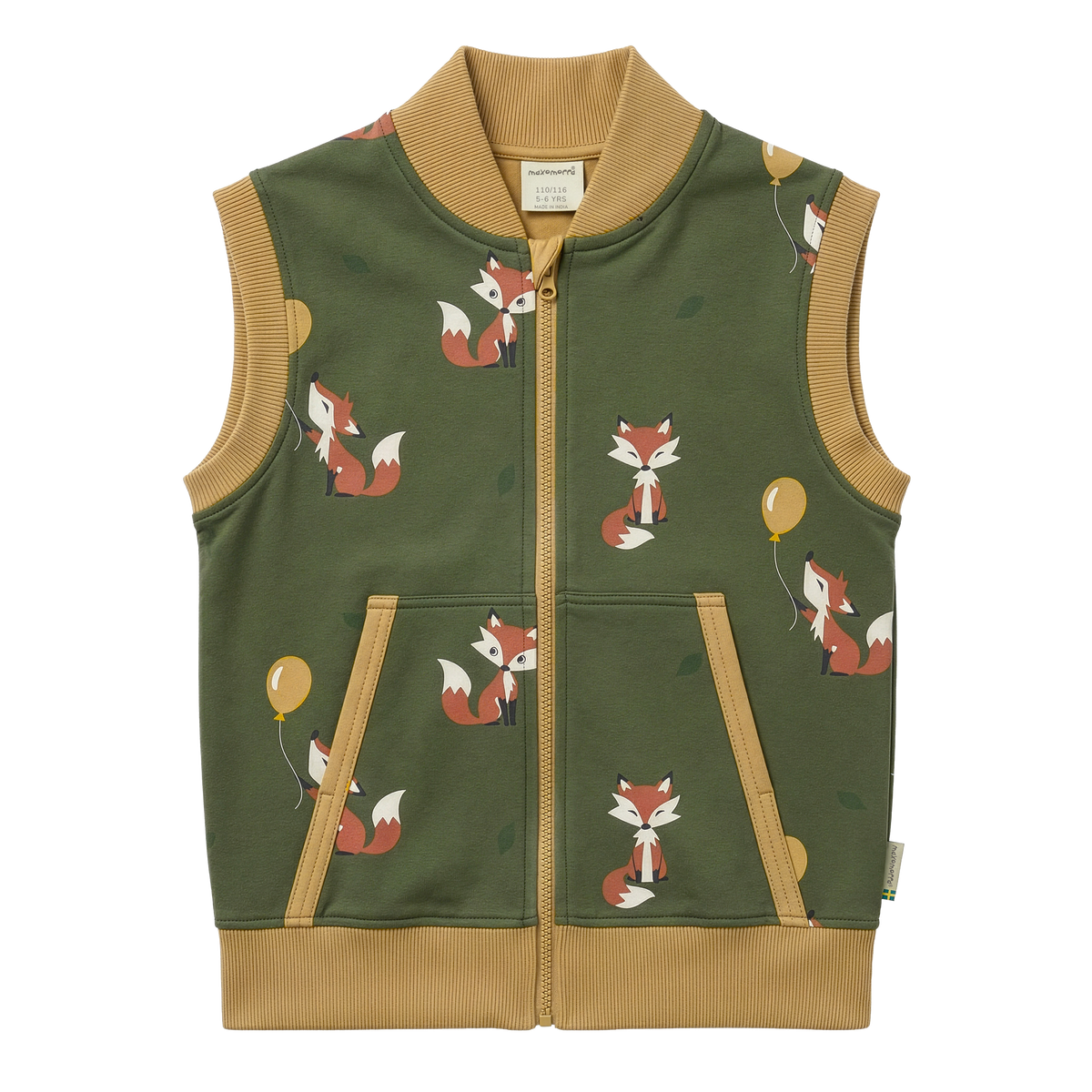 Maxomorra Gilet Vest Lined - Fox