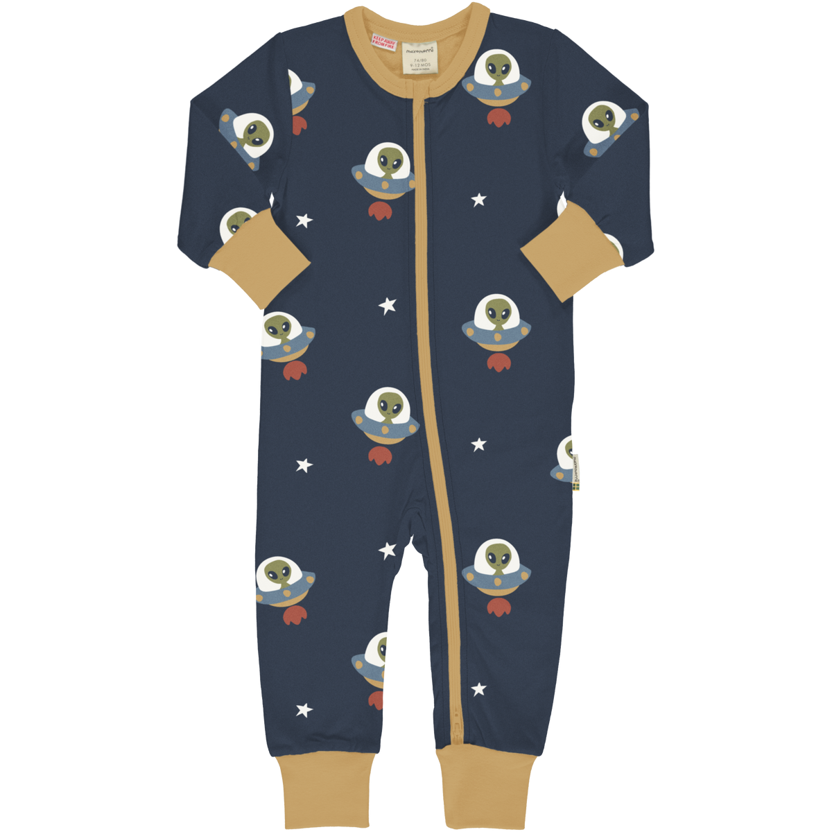 Maxomorra Rompersuit Zipper Long Sleeve - UFO