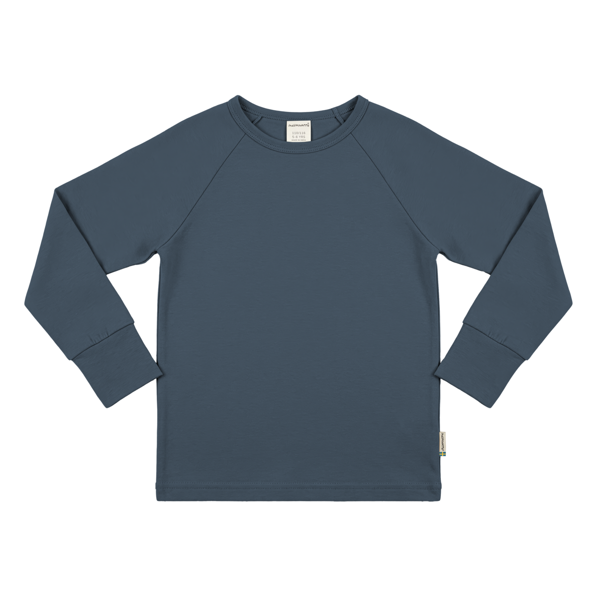 Maxomorra Top Long Sleeve Raglan Solid - Blue