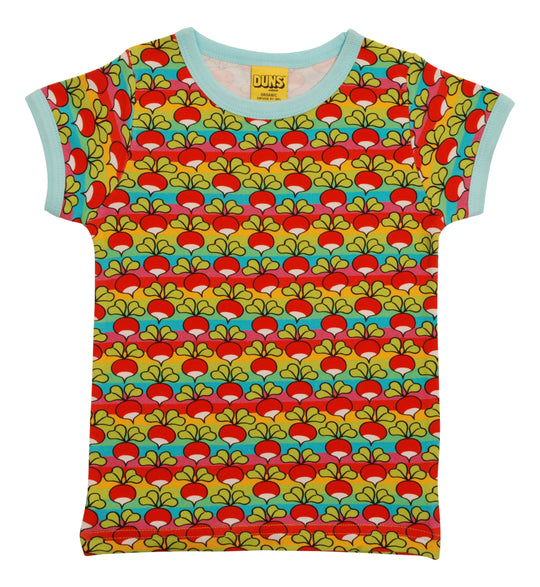 DUNS Sweden Short Sleeve Tops Radish Mini Stripe