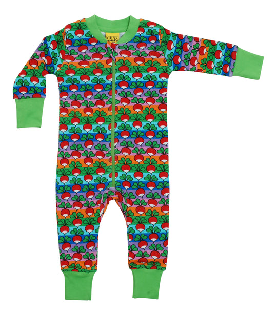 Duns Sweden Long Leg Zipsuit - Radish Stripe