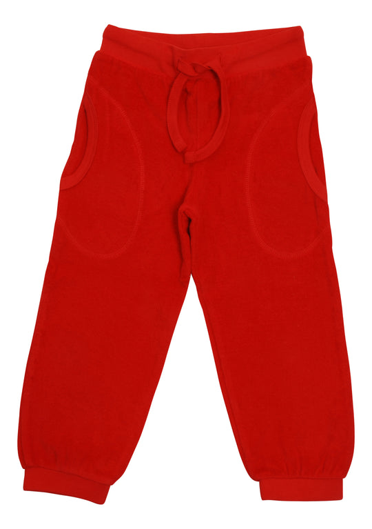 DUNS Sweden Solid Terry Pants - Poppy Red