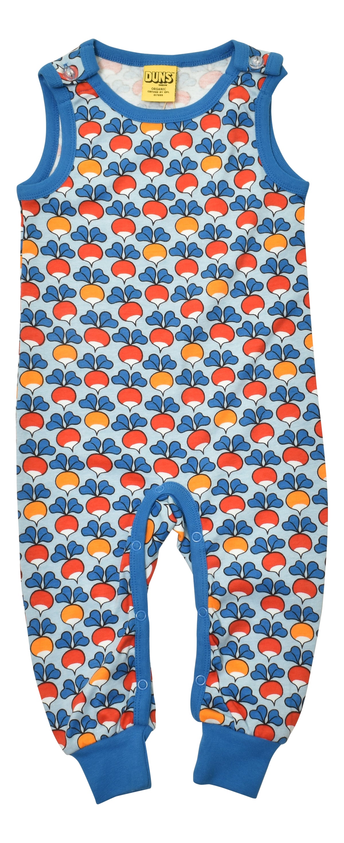 DUNS Sweden Sleeveless Dungarees - Multi Radish Blue