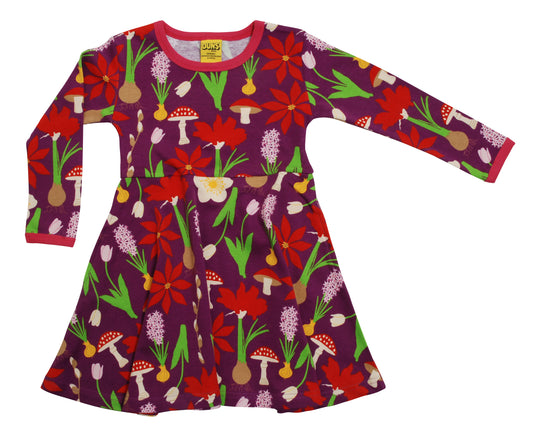 DUNS Sweden Long Sleeve Skater Dress - Winter Flowers