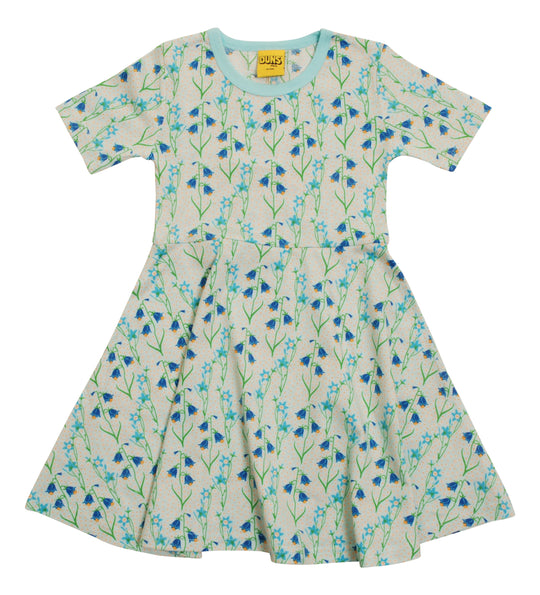 DUNS Sweden Short Sleeve Skater Dress - Light Blue Bluebells