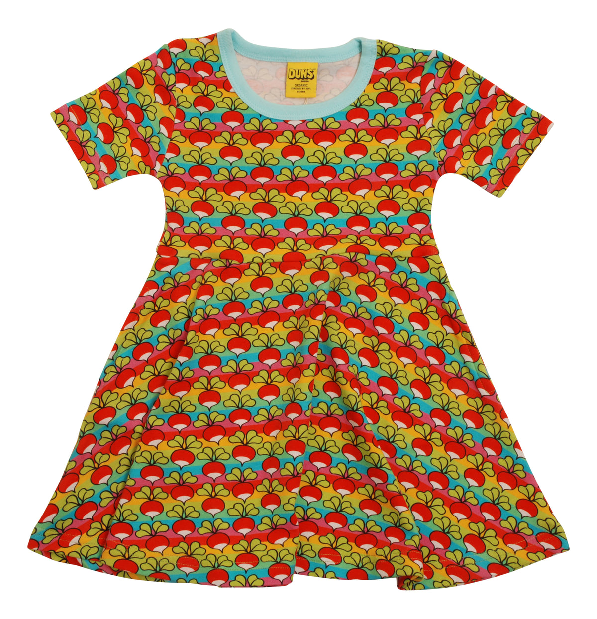DUNS Sweden Skater Dress Short Sleeve - Radish Mini Stripe