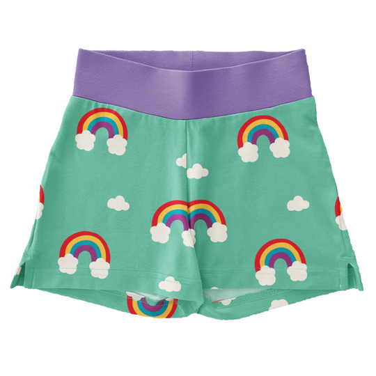 Maxomorra Runner Shorts - Green Rainbow