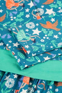 Frugi Party Skater Dress Long Sleeve - Enchanted Forest Blue