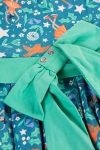 Frugi Party Skater Dress Long Sleeve - Enchanted Forest Blue