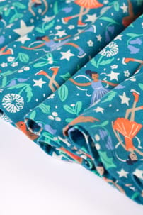 Frugi Party Skater Dress Long Sleeve - Enchanted Forest Blue