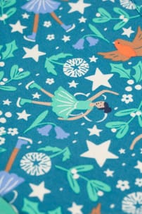 Frugi Party Skater Dress Long Sleeve - Enchanted Forest Blue