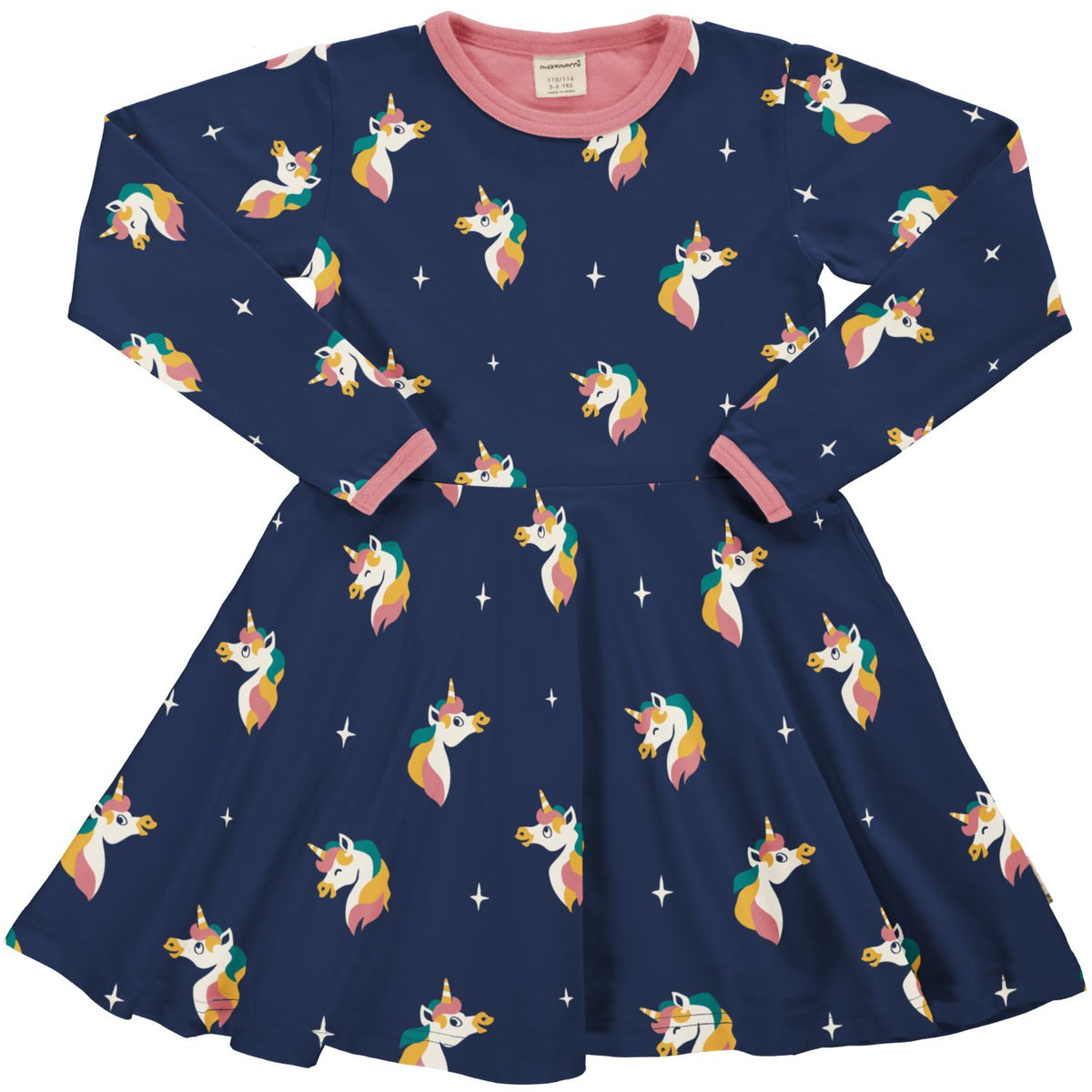 Maxomorra Skater Dress Circle Long Sleeve - Unicorn
