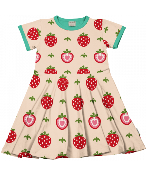 Maxomorra Dress Circle Short Sleeve Strawberry