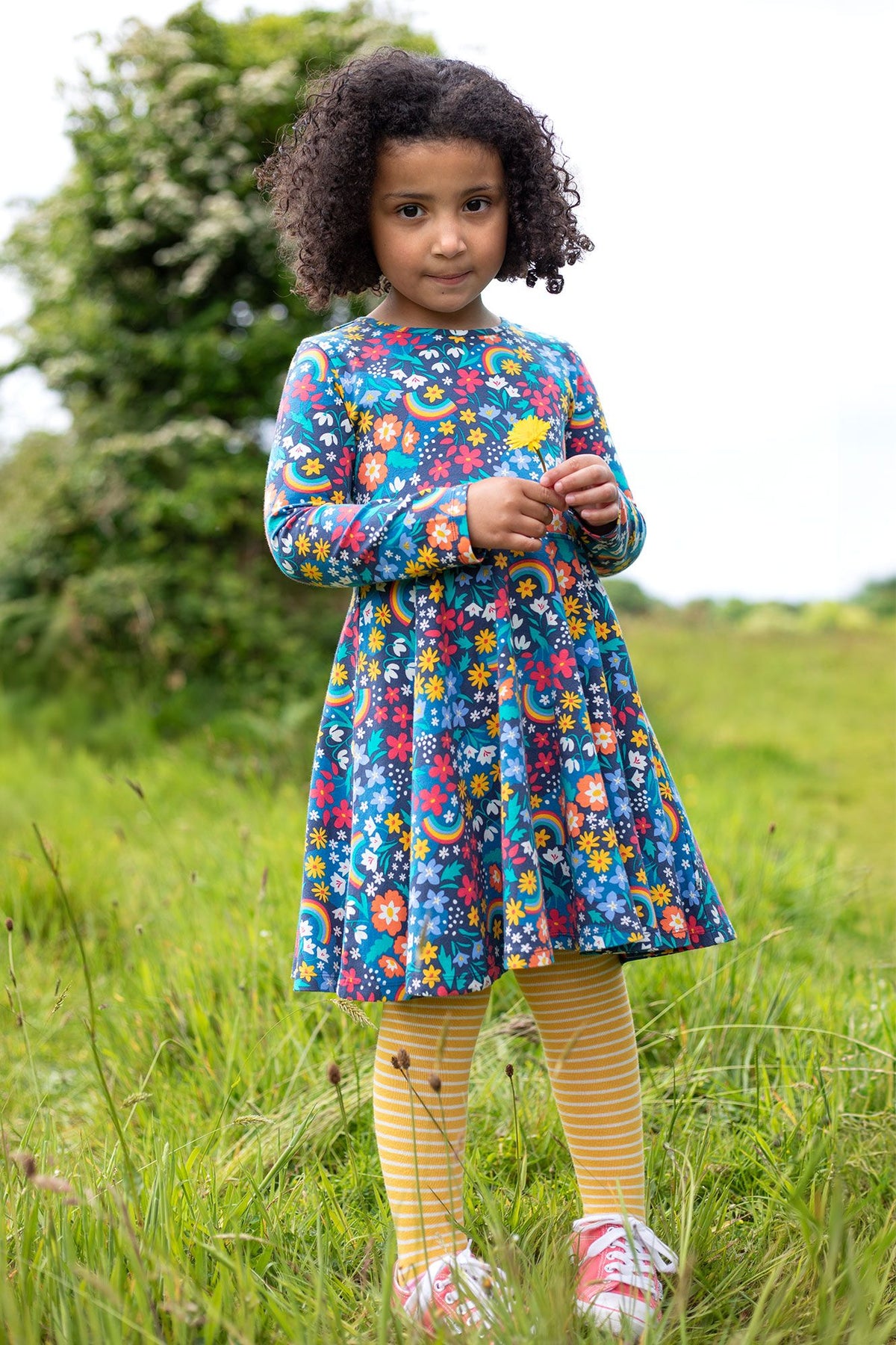 Frugi Sofia Skater Dress Long Sleeve - Winter Hedgerow