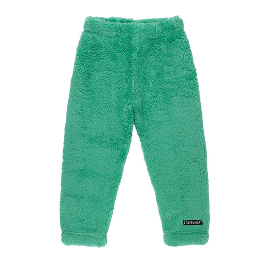 Villervalla Teddy Pile Fleece Plain Pants - Verdant
