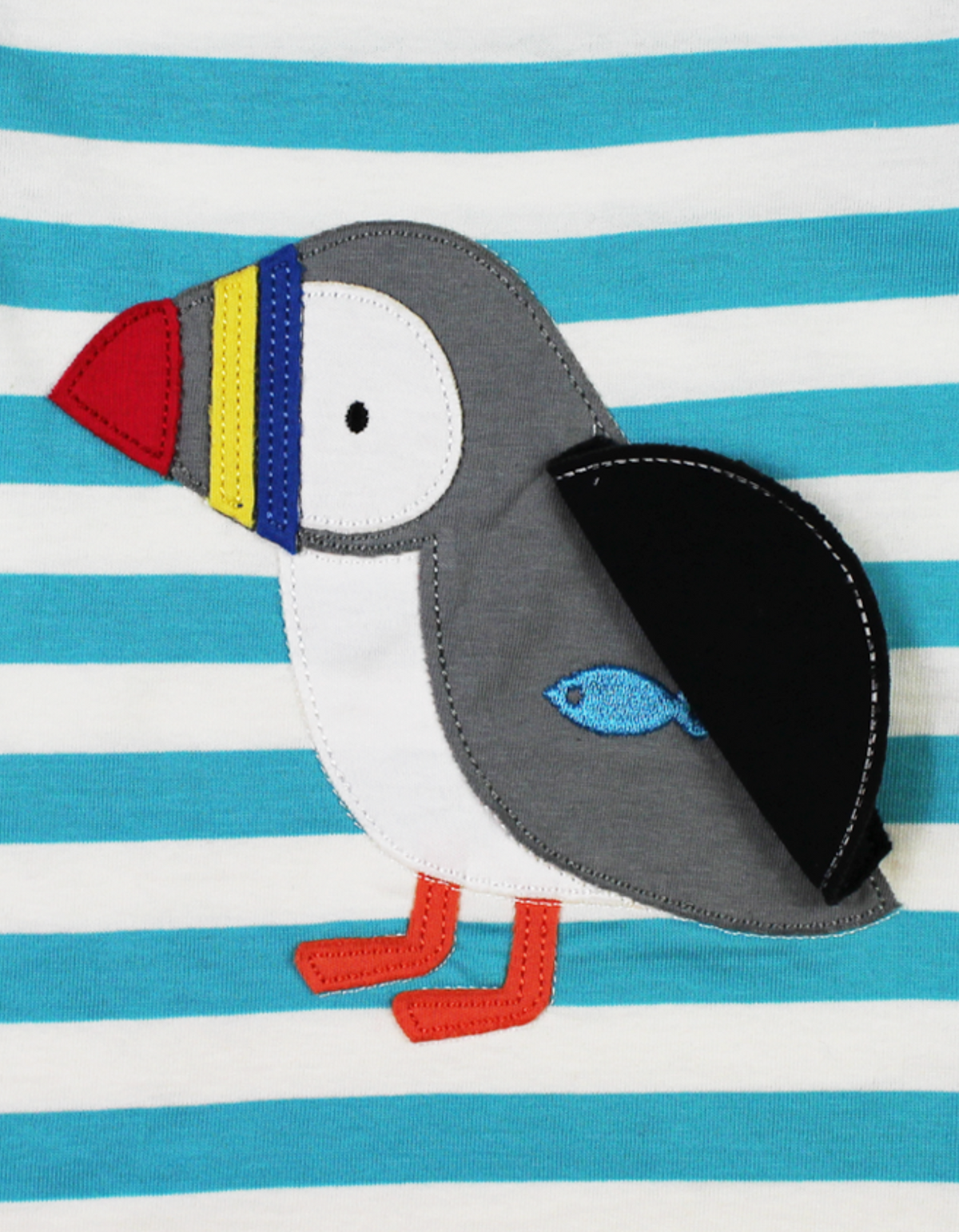 Toby Tiger Organic T-Shirt Short Sleeve - Puffin Applique