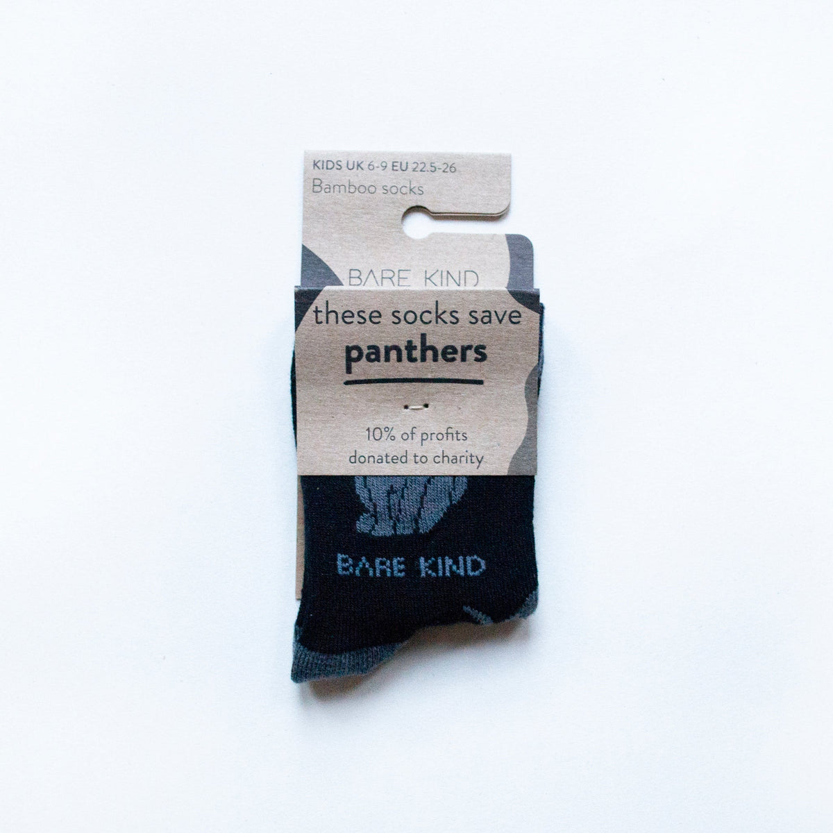 Bare Kind Kids Bamboo Socks - Black Panthers