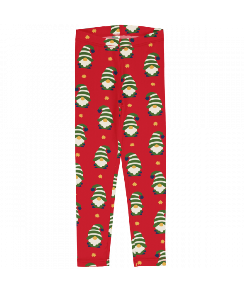 Maxomorra Leggings Swedish Santa - Red