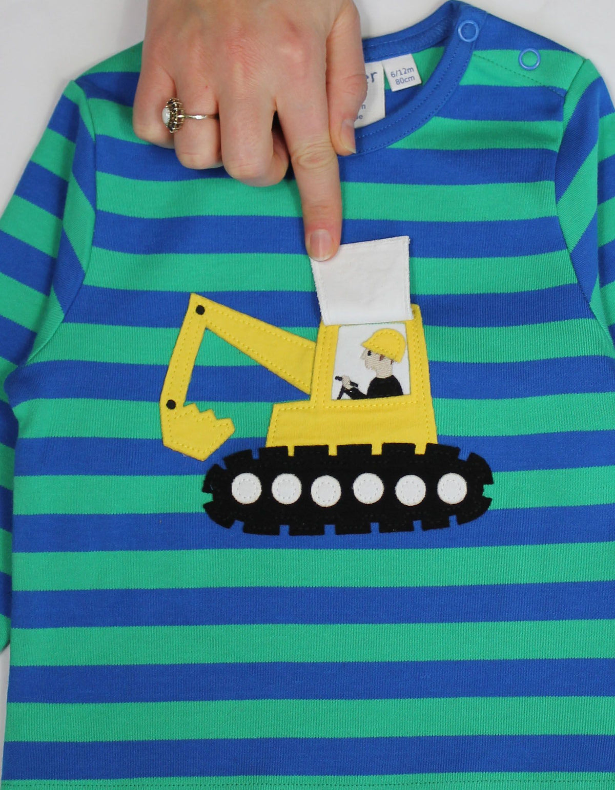 Toby Tiger Organic Top Long Sleeve - Digger Applique