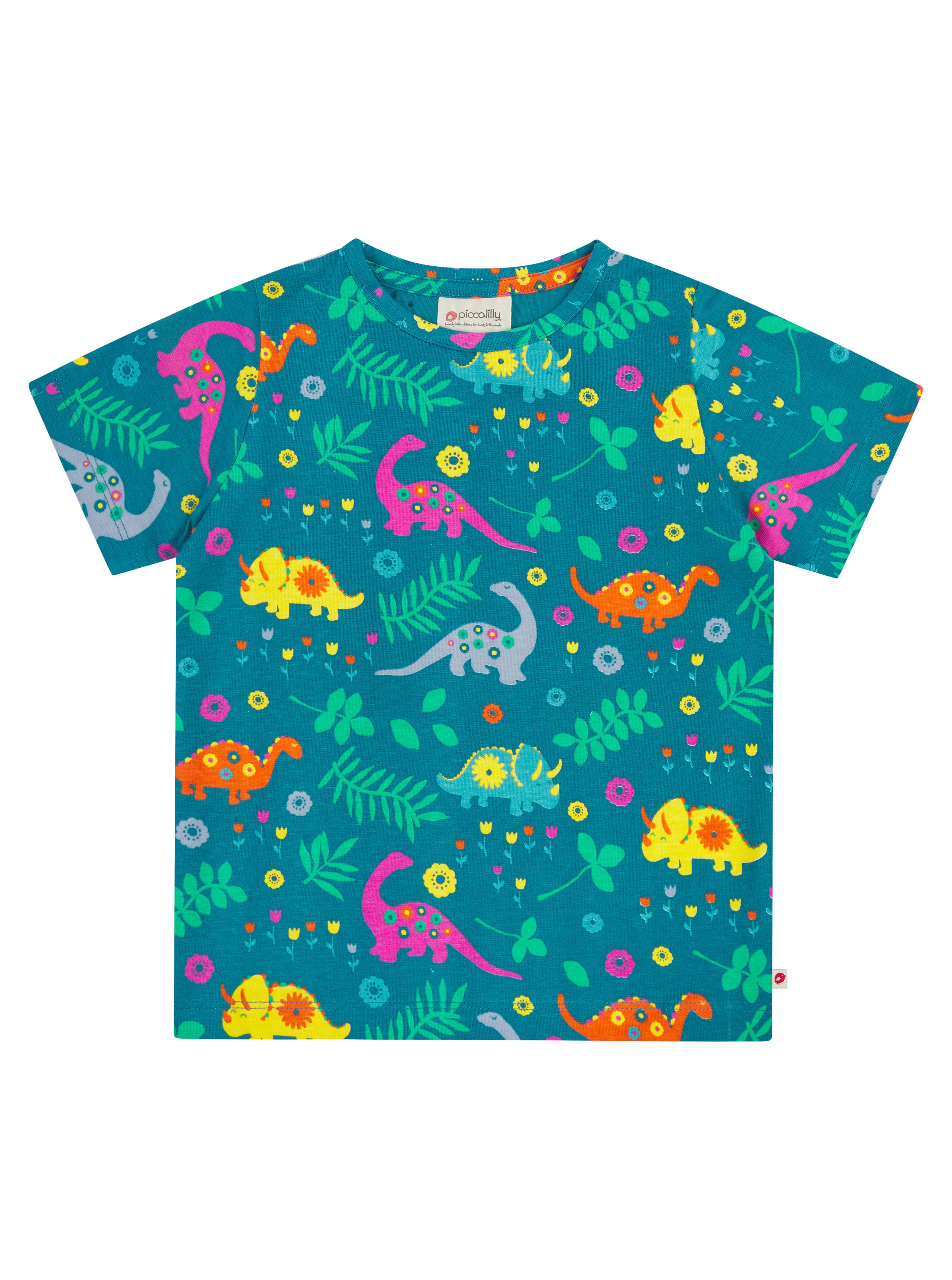 Piccalilly Kids All Over Print T-Shirt - Dinosaur