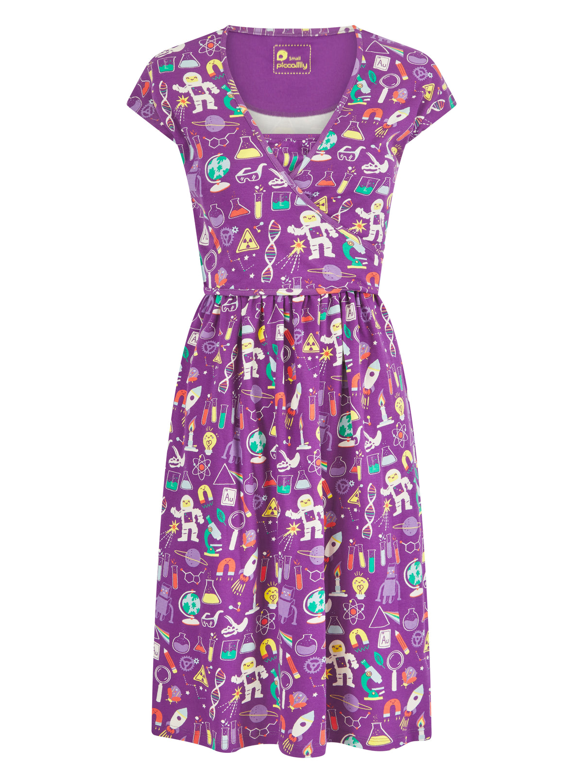 Piccalilly Adult Wrap Dress Short Sleeve - Science
