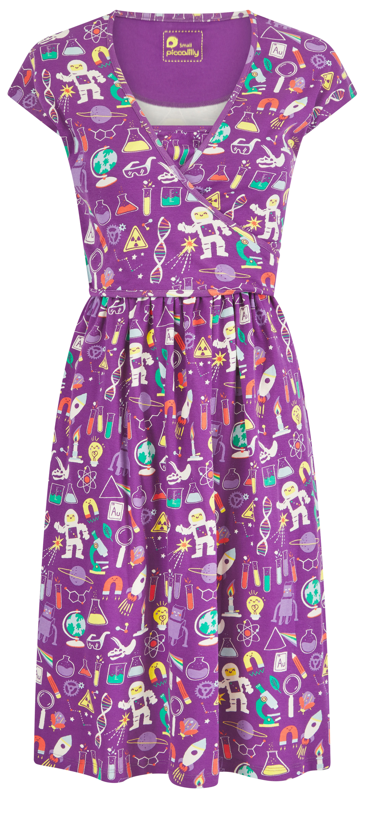 Piccalilly Adult Wrap Dress Short Sleeve - Science