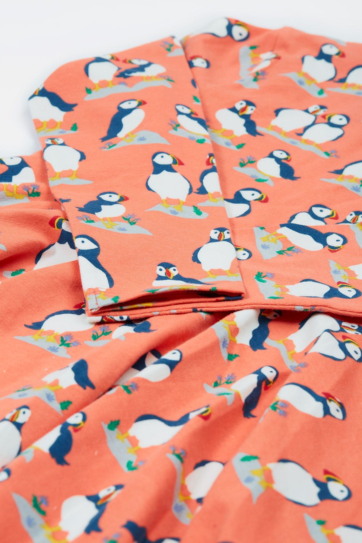 Frugi Sofia Skater Dress Long Sleeve - Puffin Pals Pink