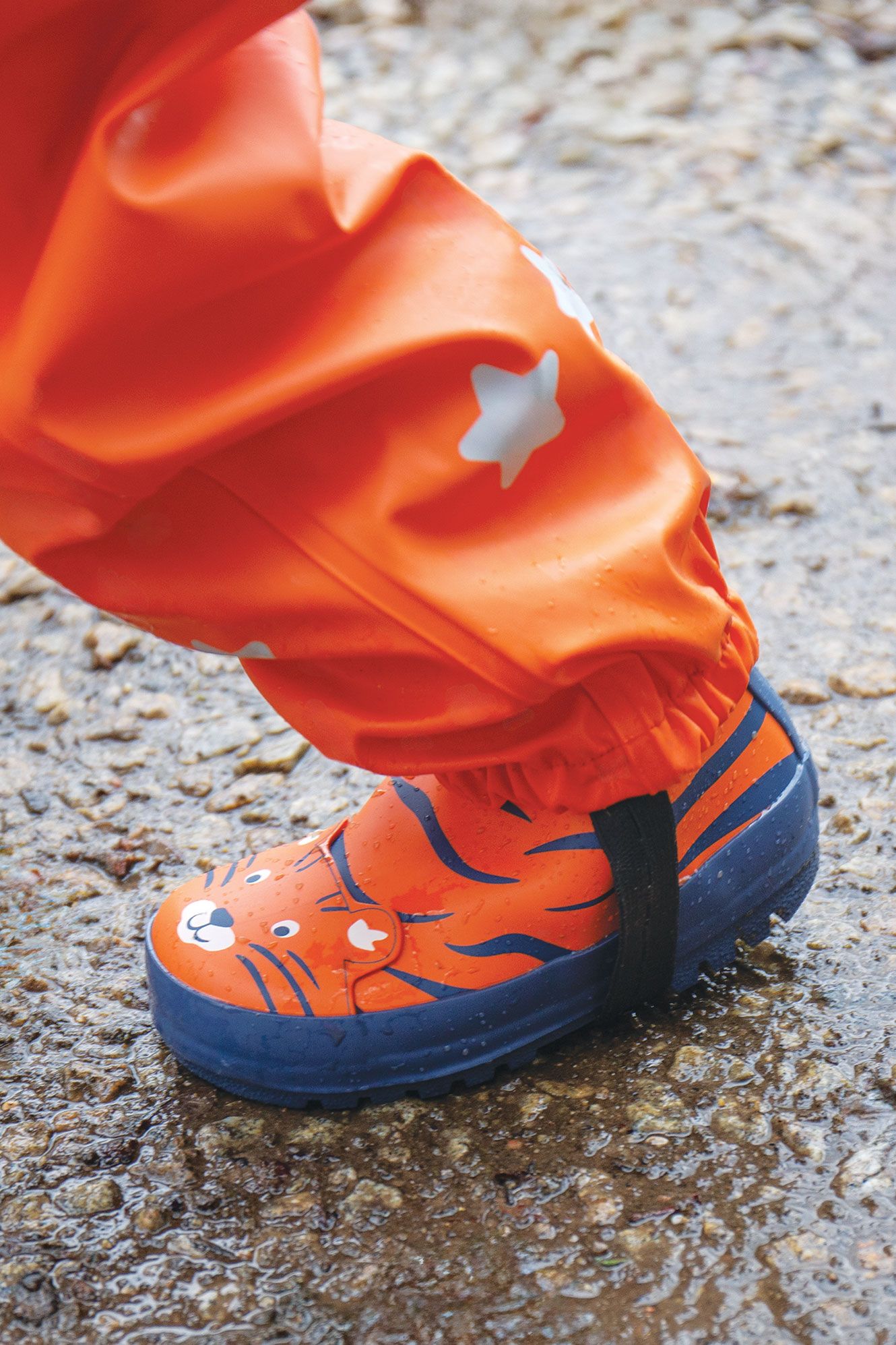 Frugi Character Puddle Buster Trousers Salamander/Tiger - Orange