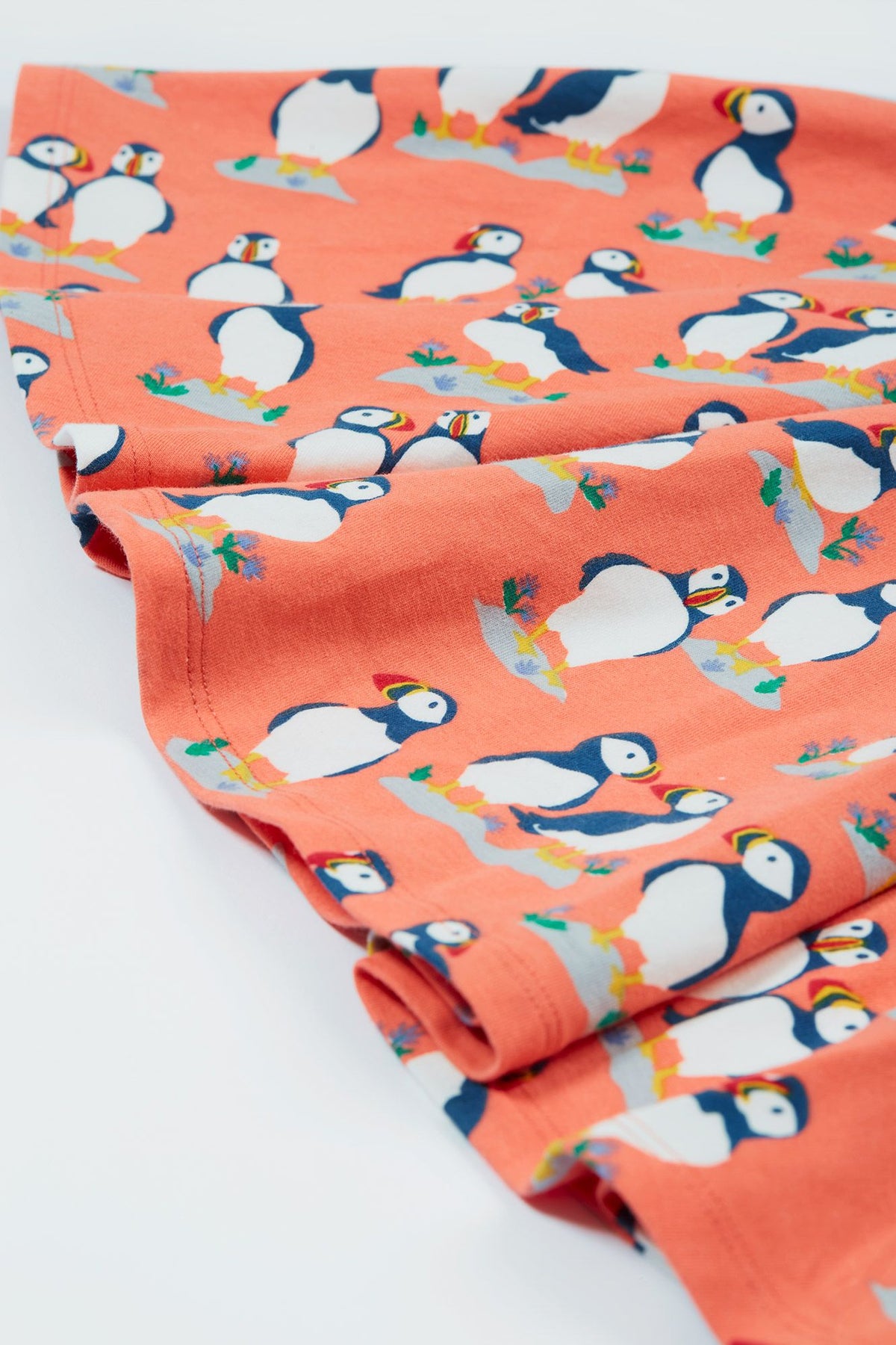 Frugi Sofia Skater Dress Long Sleeve - Puffin Pals Pink