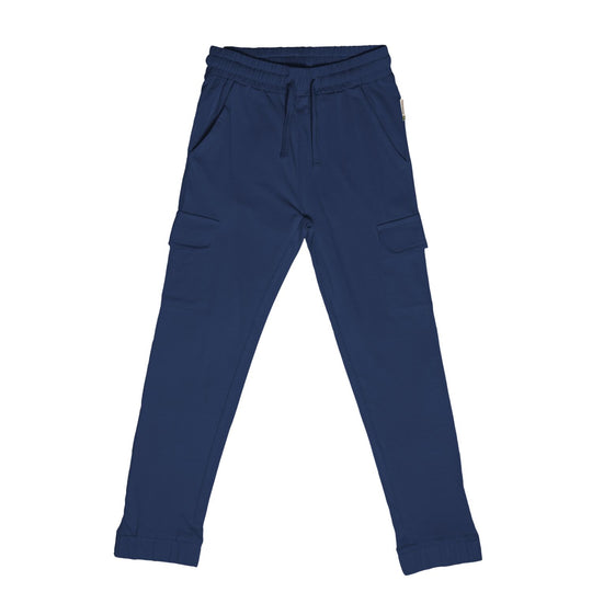 Maxomorra Pants Cargo Sweat NAVY