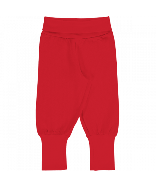 Maxomorra Pants Rib Solid - Scary Red