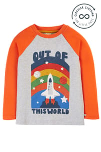 Frugi Tamar Raglan Top Out Of This World - Grey Marl