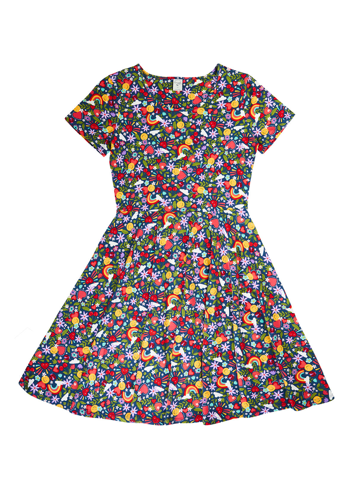 Frugi Spring Skater Dress Short Sleeve - Happy Days