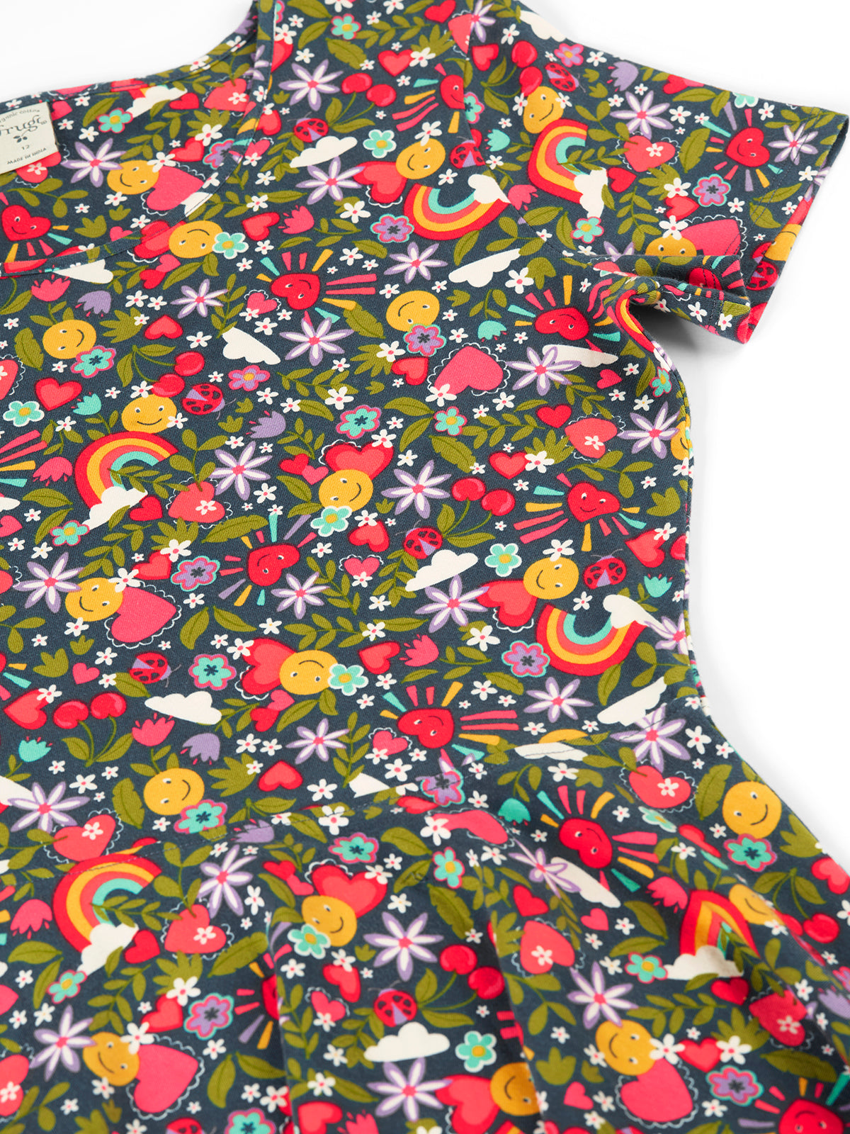 Frugi Spring Skater Dress Short Sleeve - Happy Days