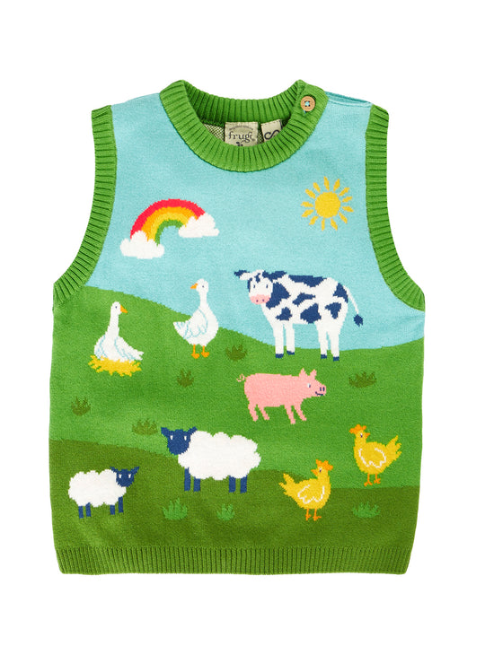 Frugi Tavi Knitted Tank Top - Farmyard