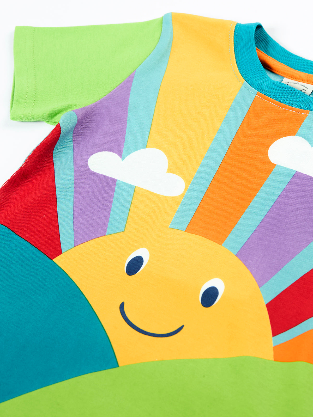 Frugi Iori Printed T-Shirt Short Sleeve - Lichen/Sunshine