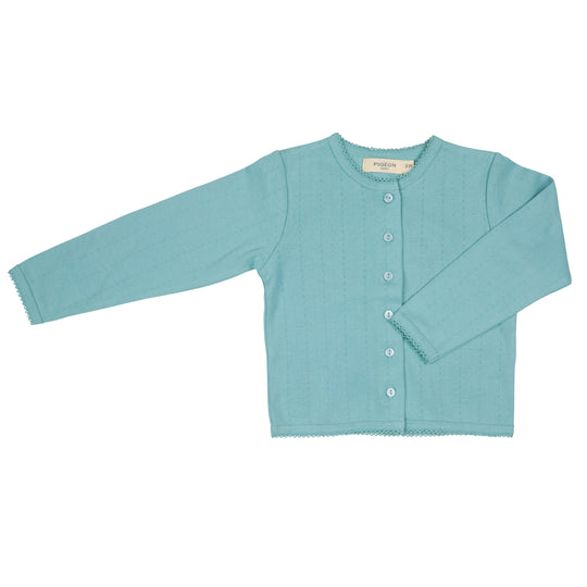 Pigeon Pointelle Cardigan - Turquoise