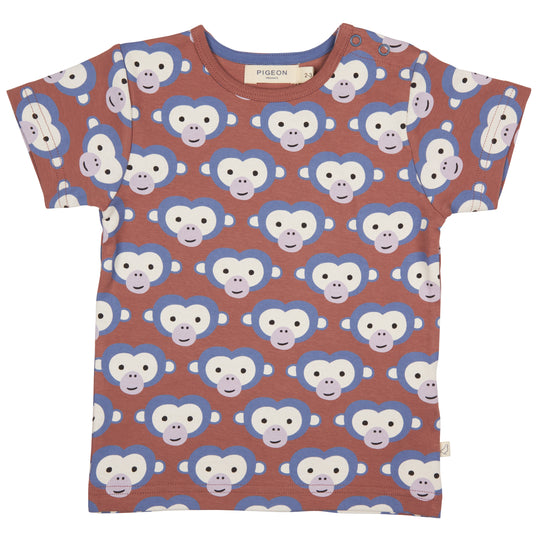 Pigeon Short Sleeve T-shirt - Monkey on Mocha