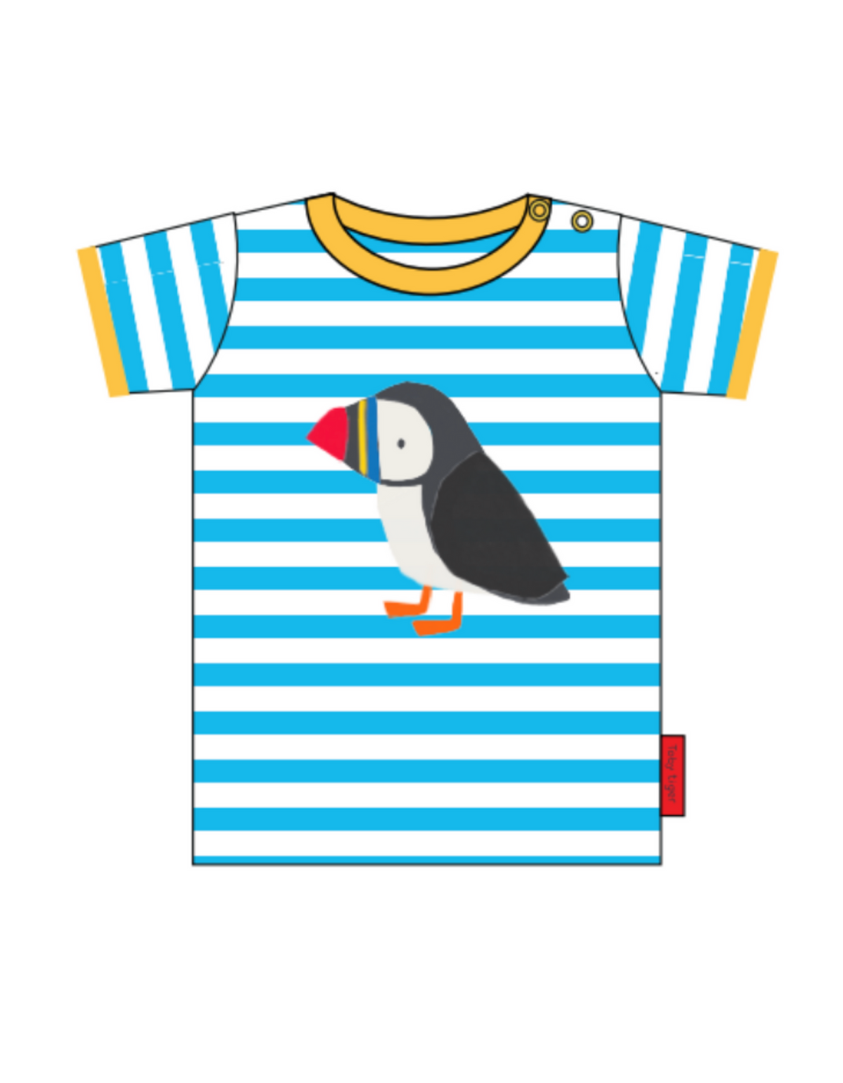 Toby Tiger Organic T-Shirt Short Sleeve - Puffin Applique