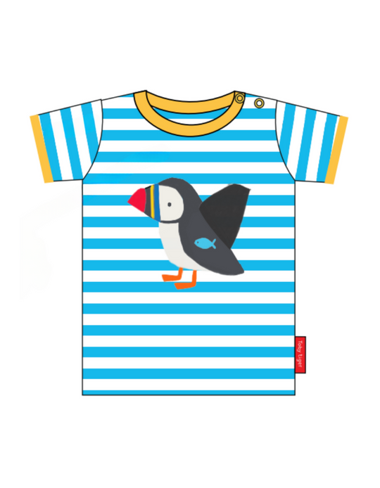 Toby Tiger Organic T-Shirt Short Sleeve - Puffin Applique