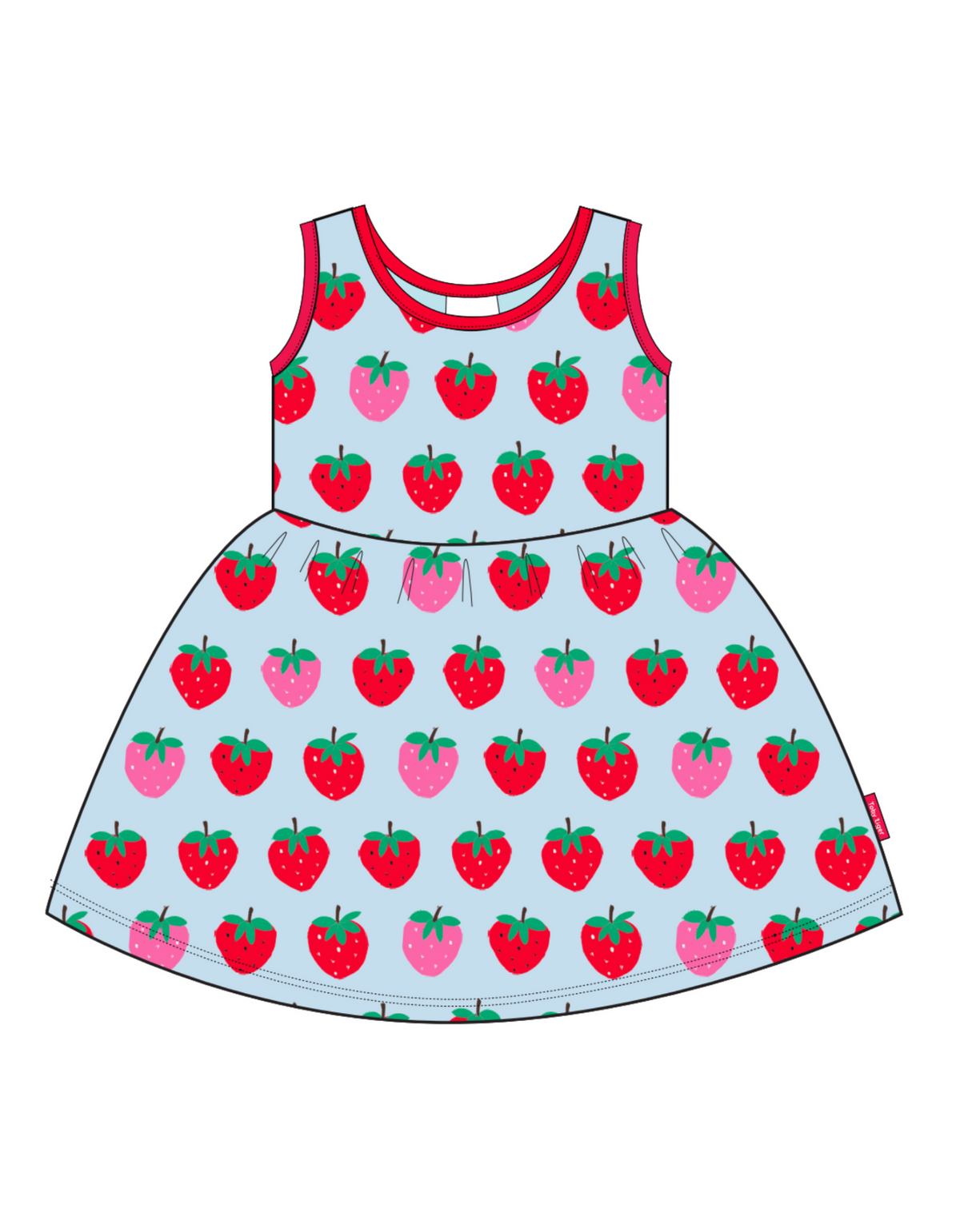 Toby Tiger Organic Summer Dress Sleeveless - Strawberry