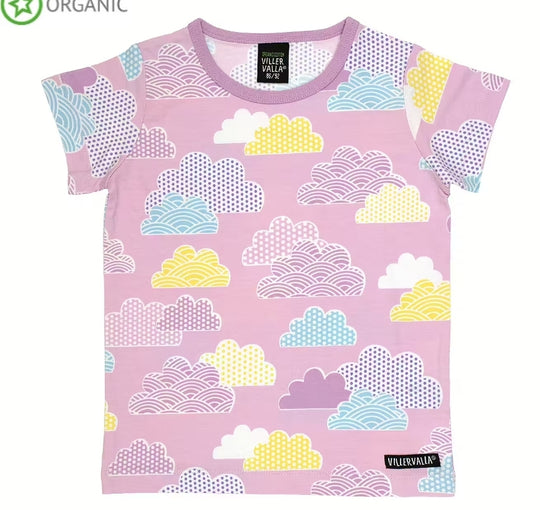 Villervalla Raspberry Short Sleeve Tee - Clouds