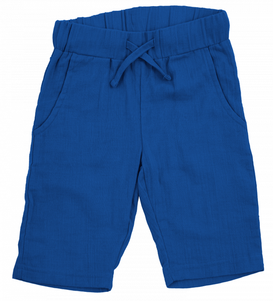 Maxomorra Shorts Knee Muslin - Solid Blue