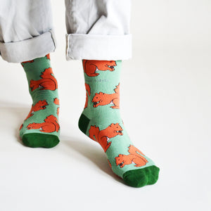 Bare Kind Bamboo Socks Adult – Red Squirrels