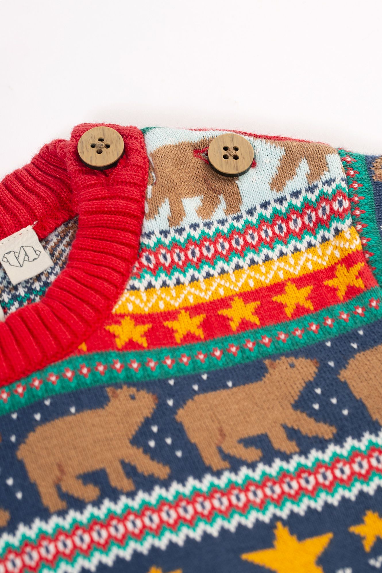 Frugi Forest Fairisle Jumper Fairisle/Christmas - Red