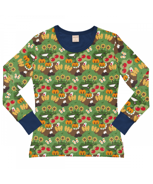 Maxomorra Adult Top Long Sleeve - Garden Love