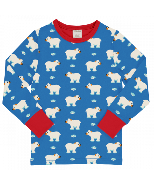 Maxomorra long Sleeve Ice Bear Top - Blue